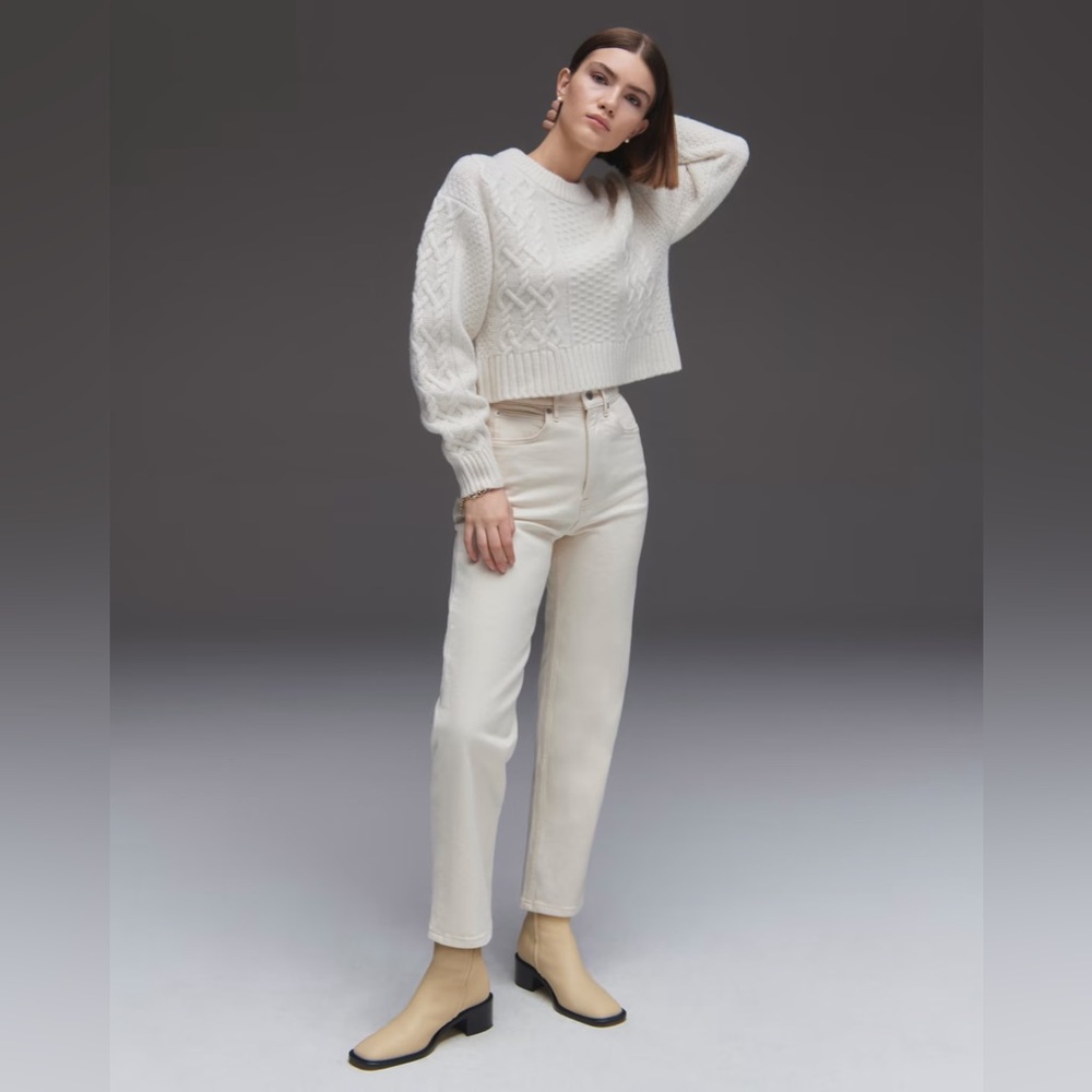 Everlane The Original Cheeky Jean in Ecru , Size 25 Regular